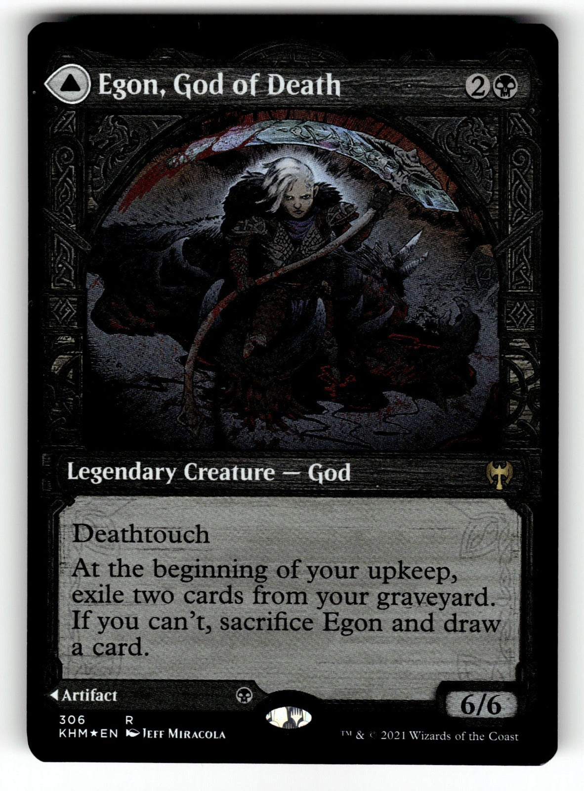 Egon, God of Death (Showcase) – 306 KHM: Kaldheim R Foil NM