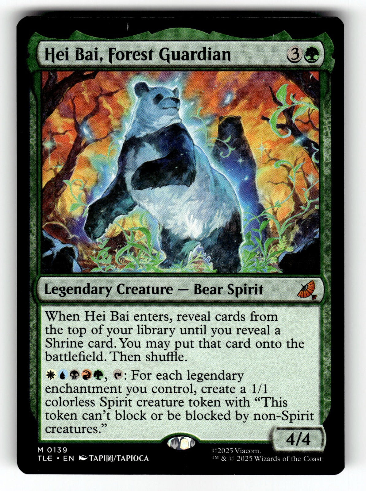 Hei Bai, Forest Guardian – 139 TLE: Avatar: The Last Airbender: Eternal-Legal M NM