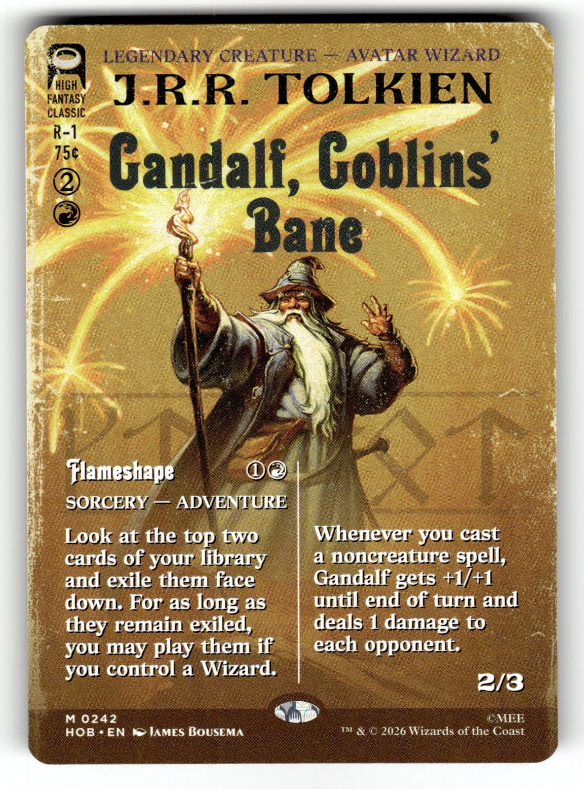 Gandalf, Goblins' Bane (Borderless) – 242 HOB: The Hobbit M NM