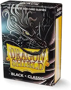 Dragon Shield - Classic Sleeves - Japanese Size | 60 CT - Smooth & Tough Premium TCG Sleeves - Compatible with Yu-Gi-Oh, Naruto, Cardfight & Vanguard | Black