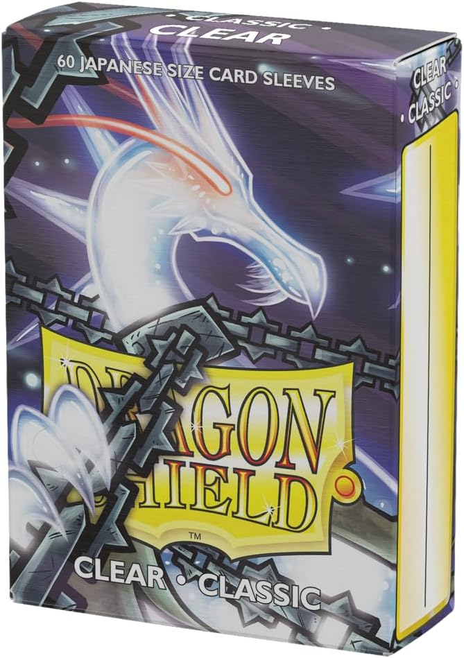 Dragon Shield - Classic Sleeves - Japanese Size | 60 CT - Smooth & Tough Premium TCG Sleeves - Compatible with Yu-Gi-Oh, Naruto, Cardfight & Vanguard | Clear