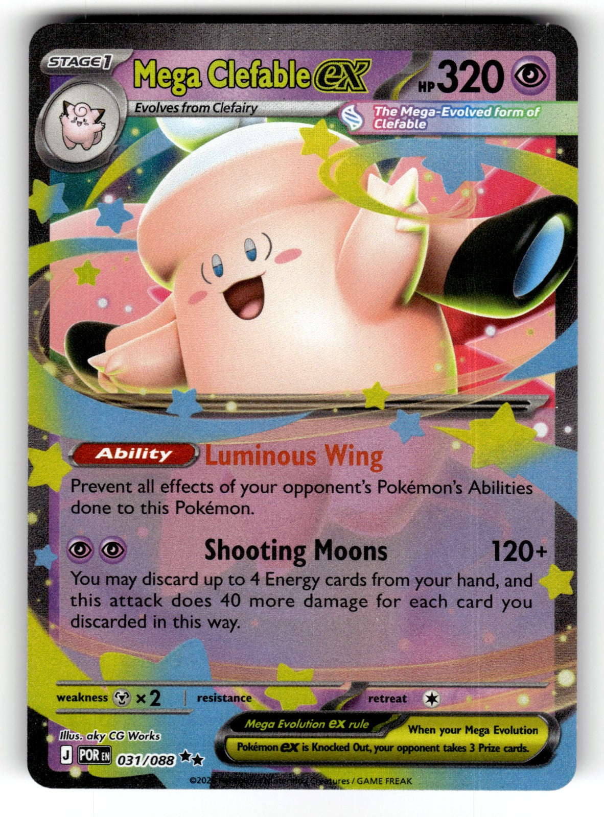 Mega Clefable ex – 031/088 POR: ME03: Perfect Order Double Rare Holo NM