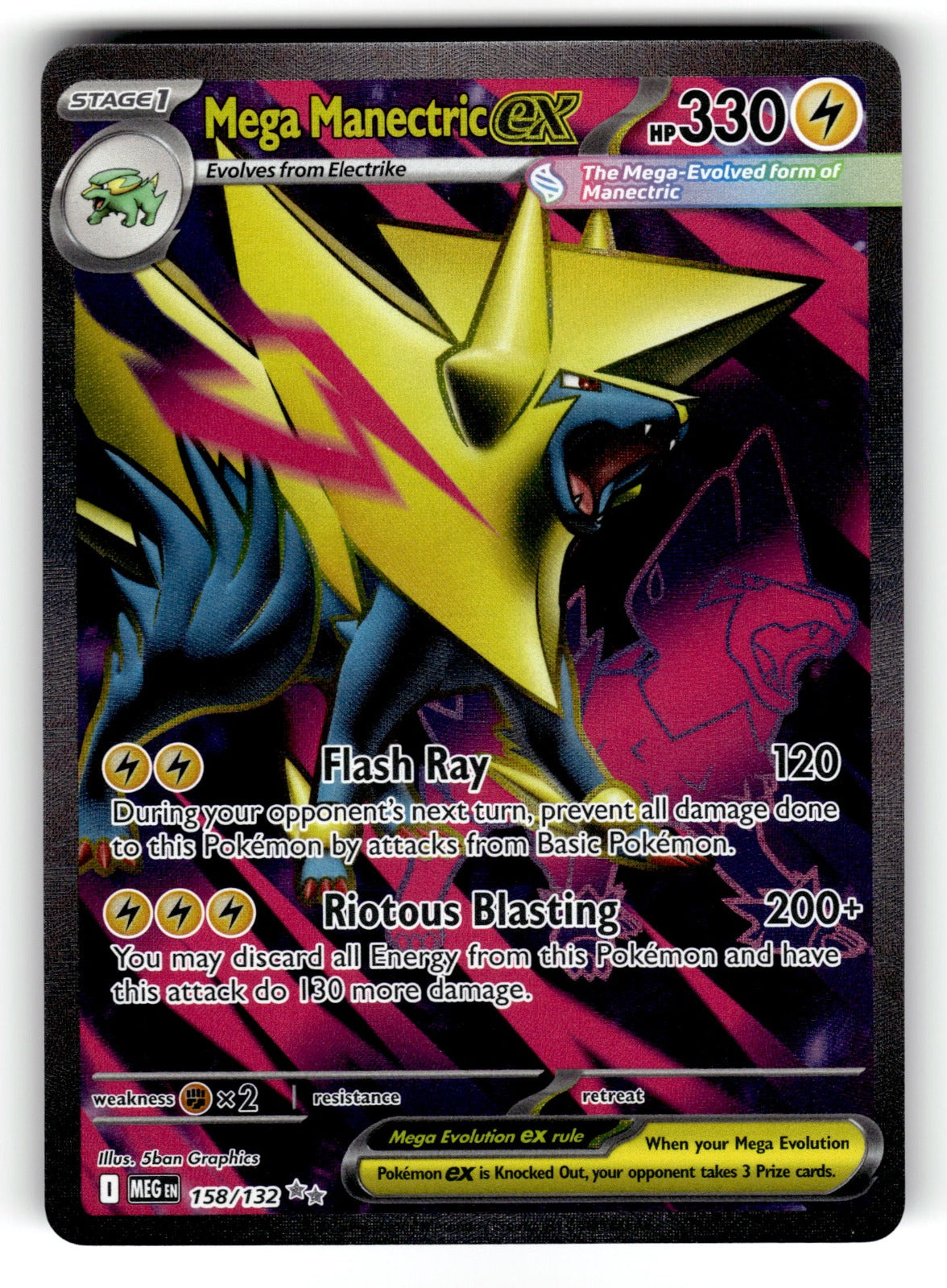 Mega Manectric ex – 158/132 MEG: ME01: Mega Evolution Ultra Rare Holo NM