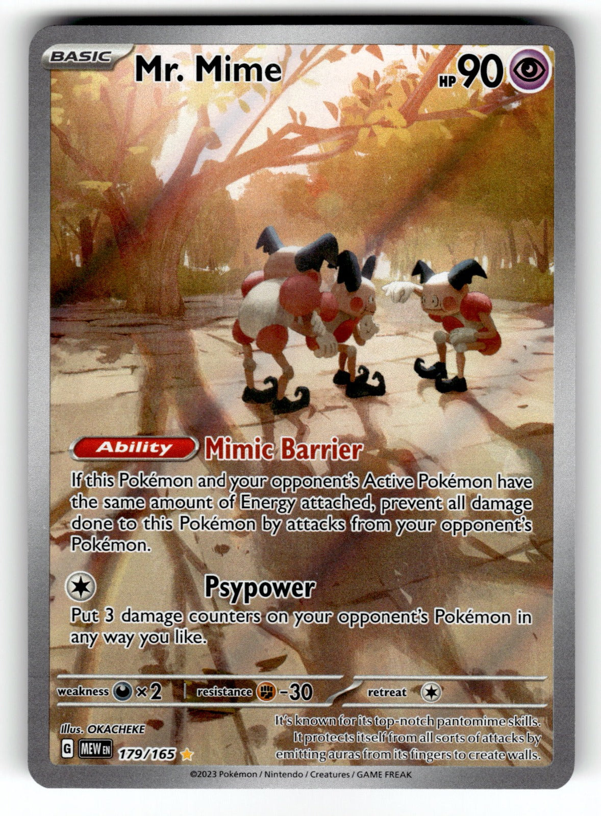 Mr. Mime – 179/165 MEW: SV: Scarlet & Violet 151 Illustration Rare HoloNM