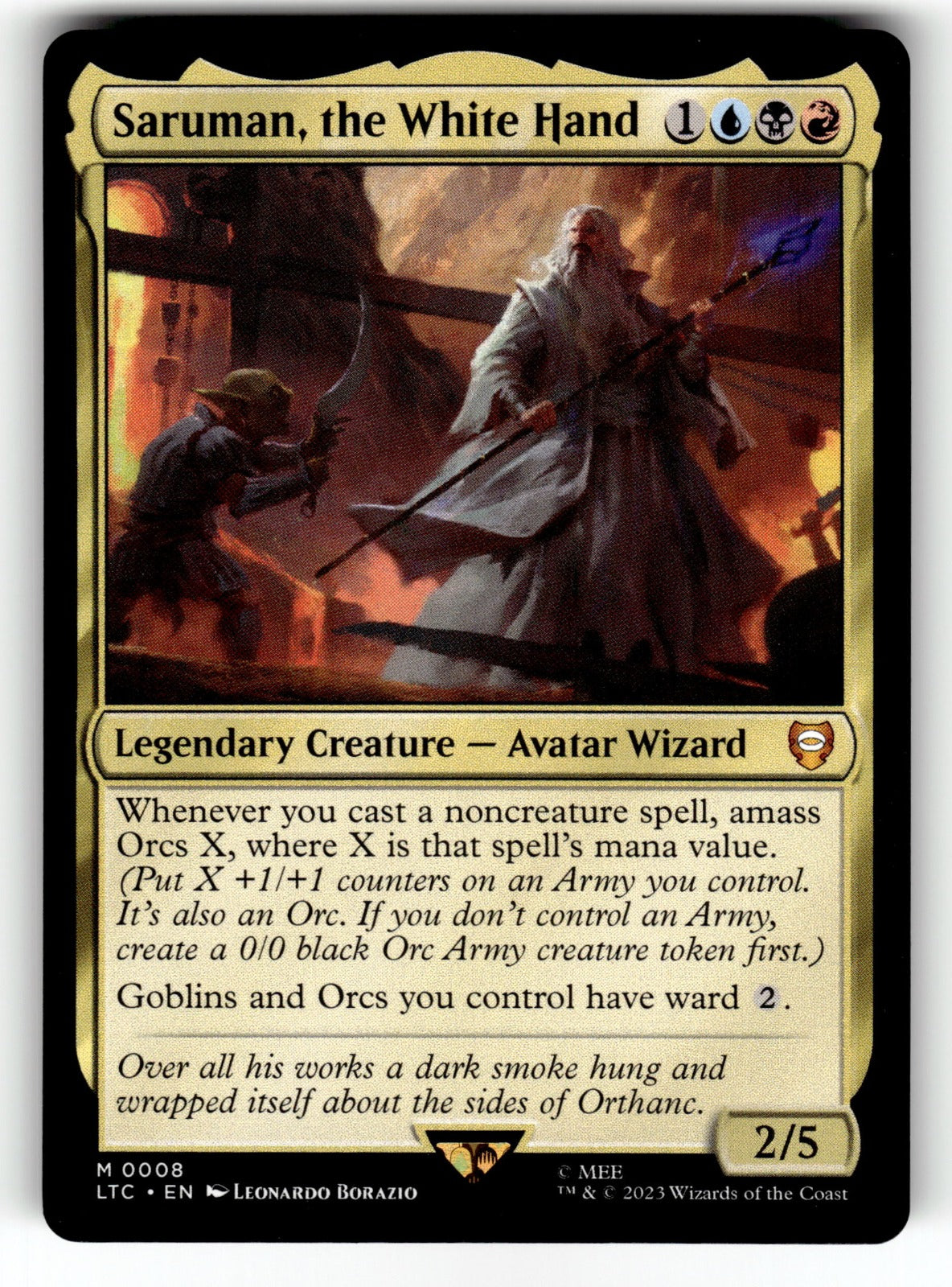 Saruman, the White Hand – 8 LTC: Commander: The Lord of the Rings: Tales of Middle-earth M NM