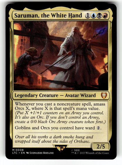 Saruman, the White Hand – 8 LTC: Commander: The Lord of the Rings: Tales of Middle-earth M NM