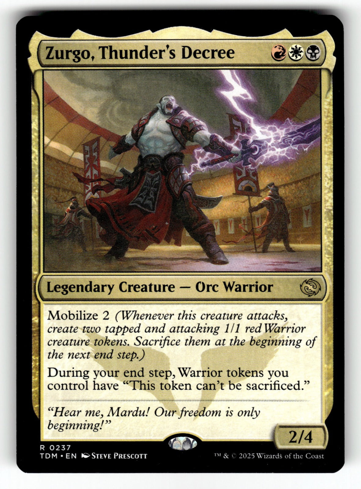 Zurgo, Thunder's Decree – 237 TDM: Tarkir: Dragonstorm R NM