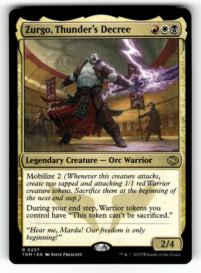 Zurgo, Thunder's Decree – 237 TDM: Tarkir: Dragonstorm R NM