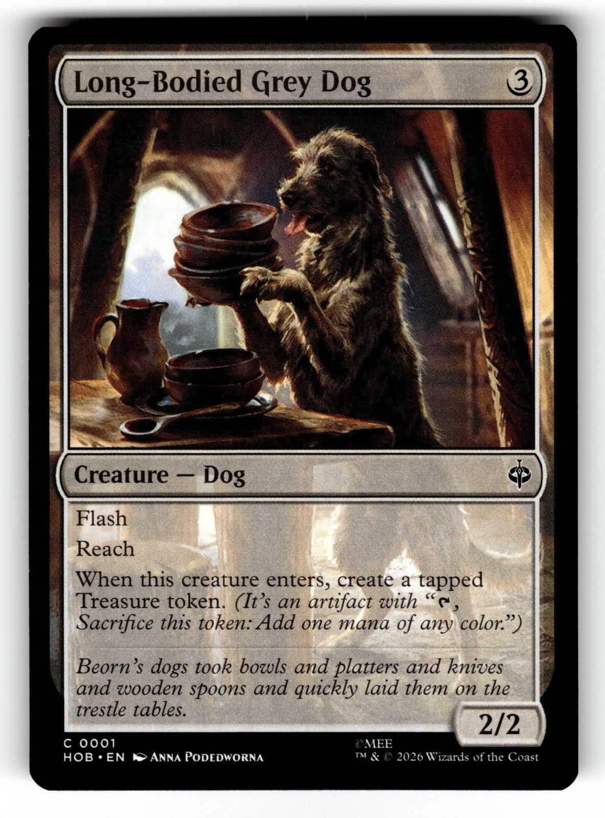 Long-Bodied Grey Dog – 1 HOB: The Hobbit C NM