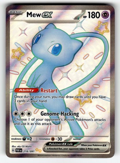 Mew ex – 216/091 PAF: SV: Paldean Fates Shiny Ultra Rare Holo NM