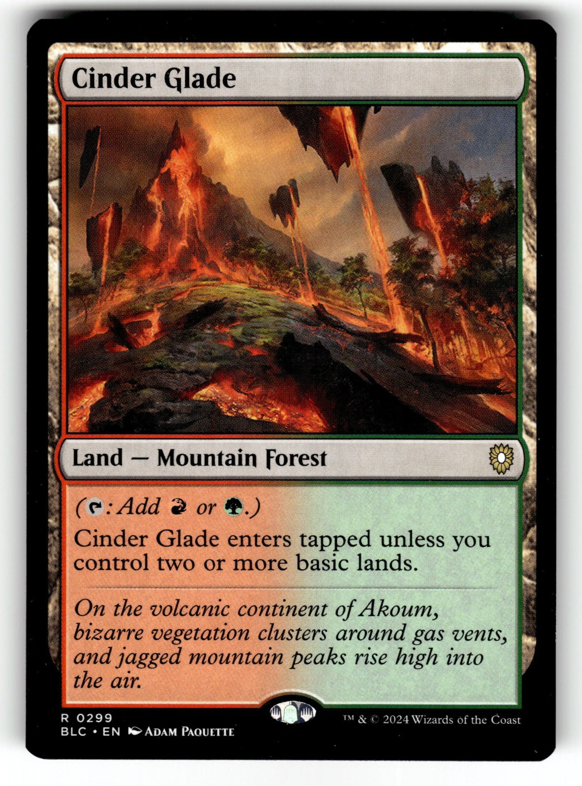 Cinder Glade – 299 BLC: Commander: Bloomburrow R NM