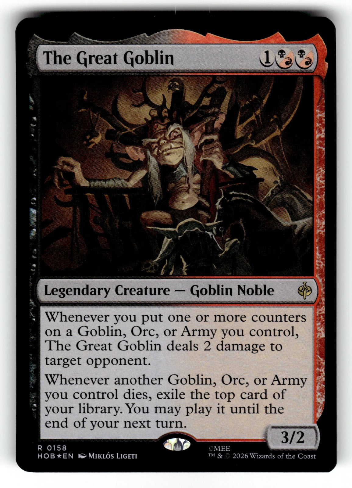 The Great Goblin – 158 HOB: The Hobbit R Foil NM