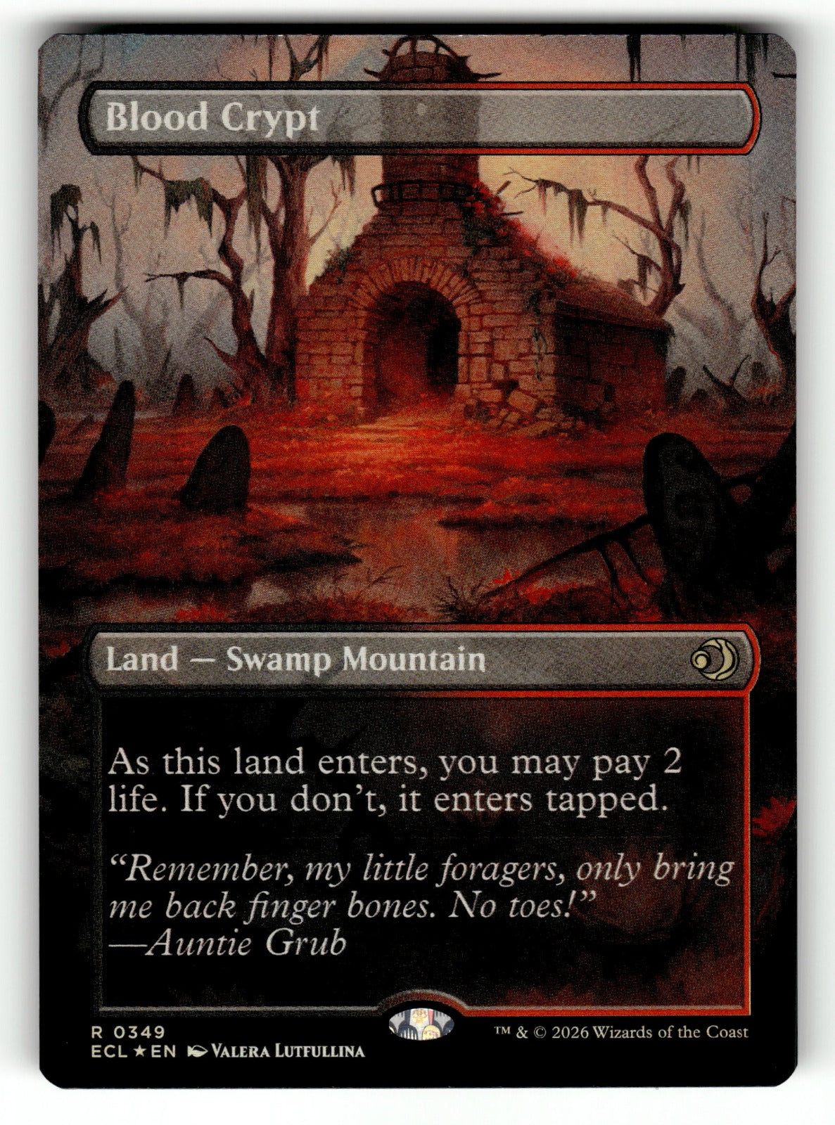 Blood Crypt (Borderless) – 349 ECL: Lorwyn Eclipsed R Foil NM (Back)