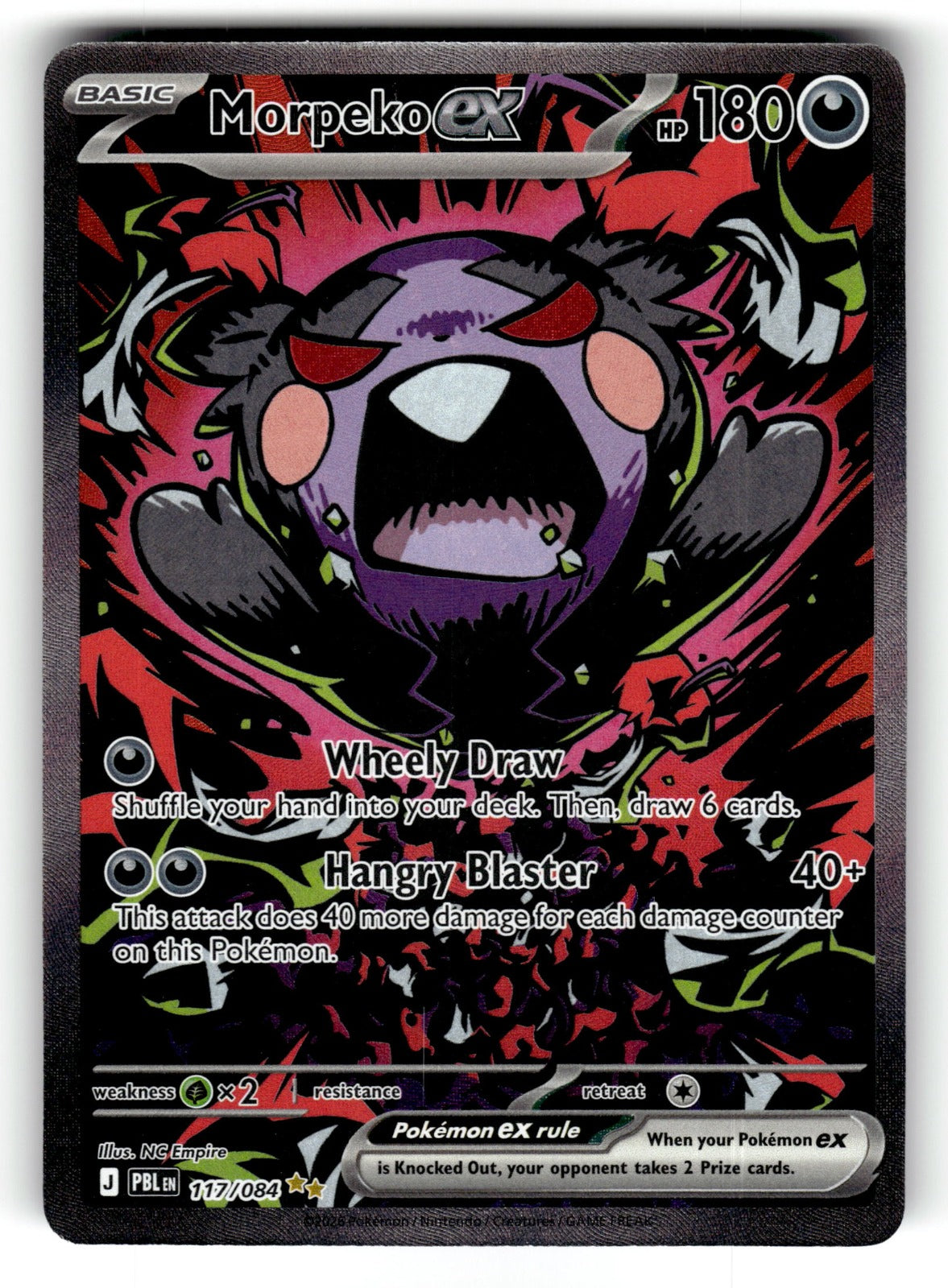 Morpeko ex – 117/084 PBL: ME05: Pitch Black Special Illustration Rare NM