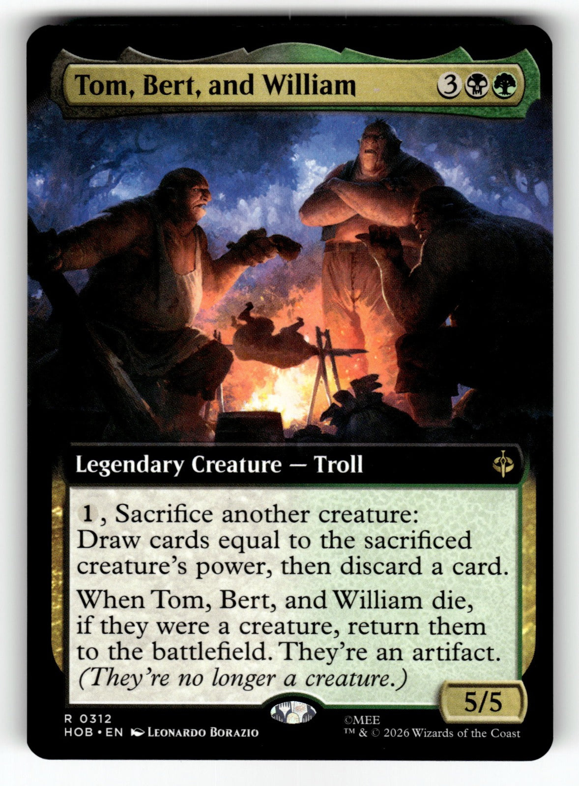 Tom, Bert, and William (Extended Art) – 312 HOB: The Hobbit R NM
