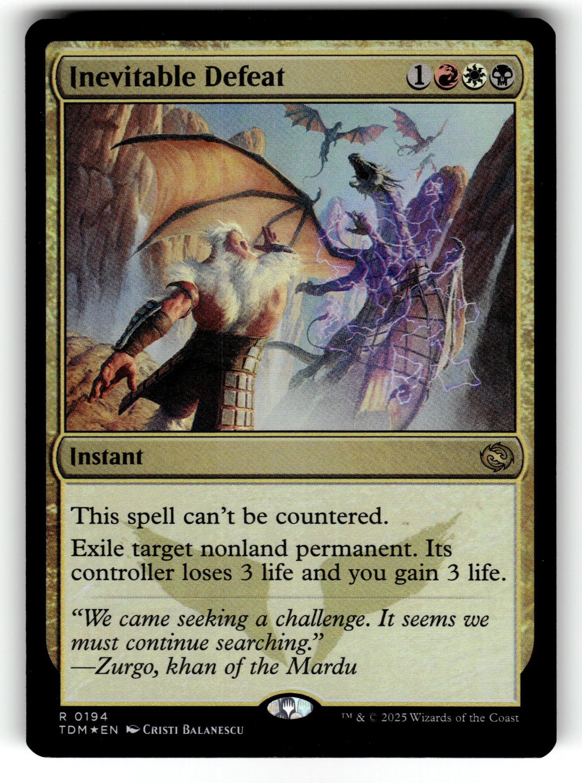 Inevitable Defeat – 194 TDM: Tarkir: Dragonstorm R NM