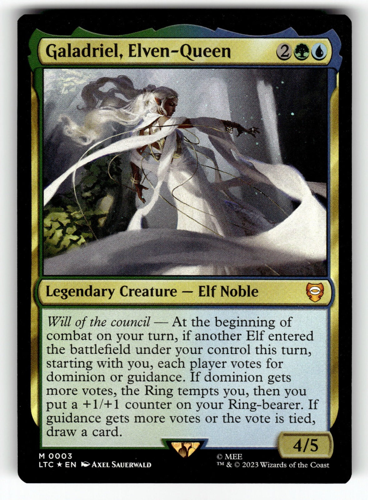 Galadriel, Elven-Queen – 3 LTC: Commander: The Lord of the Rings: Tales of Middle-earth M Foil NM