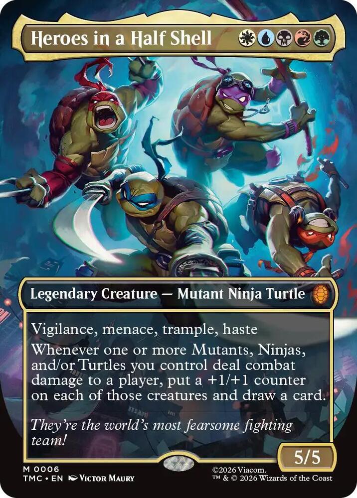 Heroes in a Half Shell (Borderless) – 6 TMC: Commander: Teenage Mutant Ninja Turtles M Foil NM