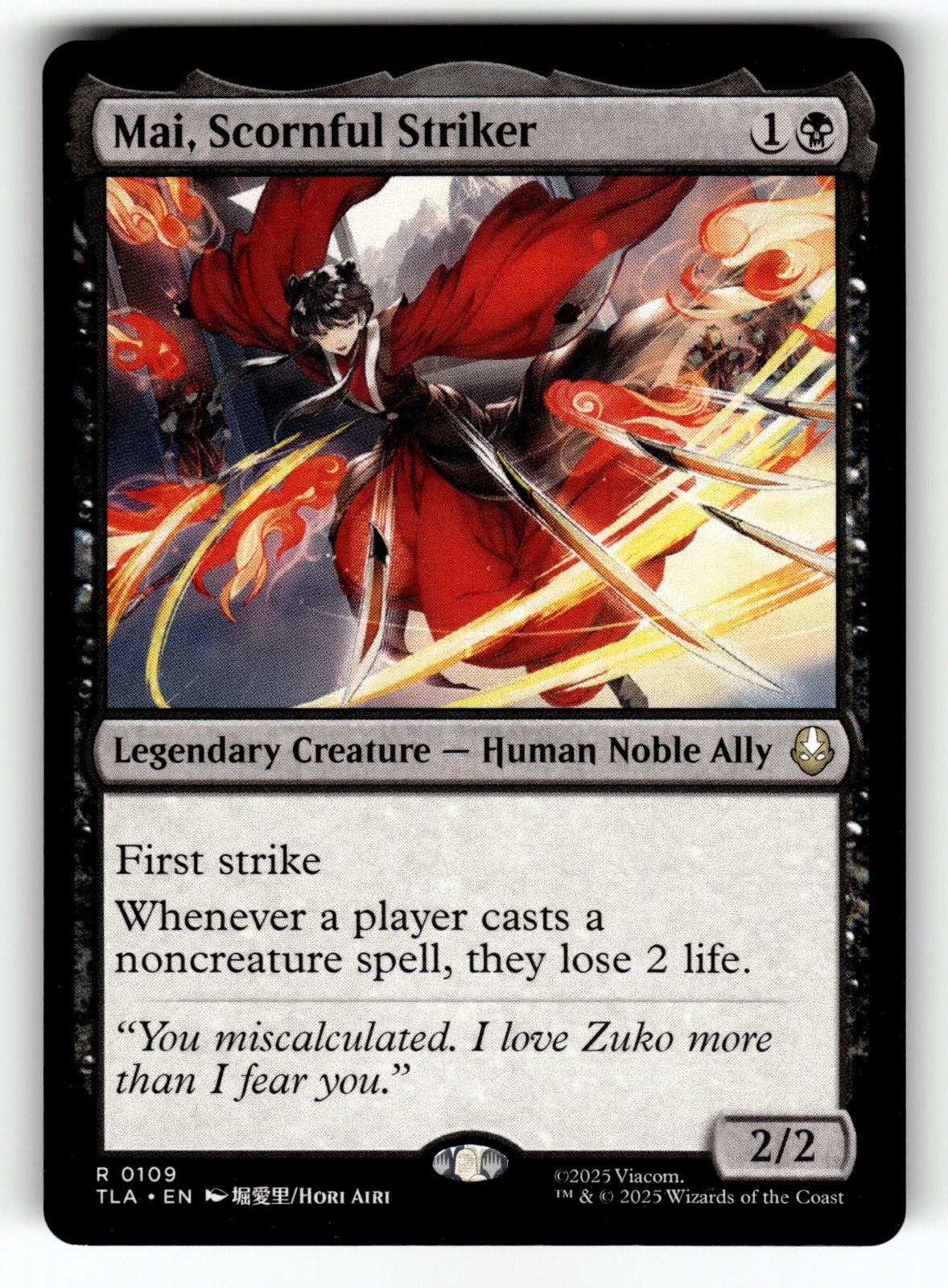 Mai, Scornful Striker – 109 TLA: Avatar: The Last Airbender R NM