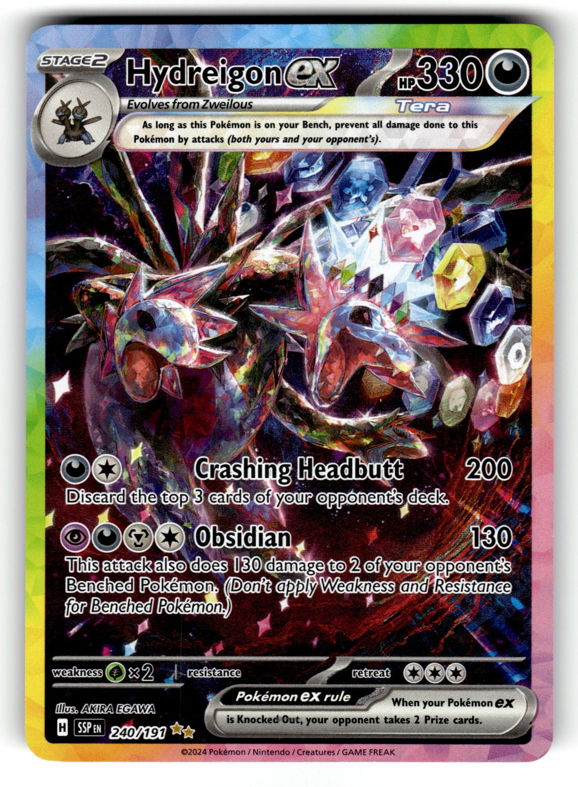 Hydreigon ex – 240/191 SSP: SV08: Surging Sparks SIR Holo NM