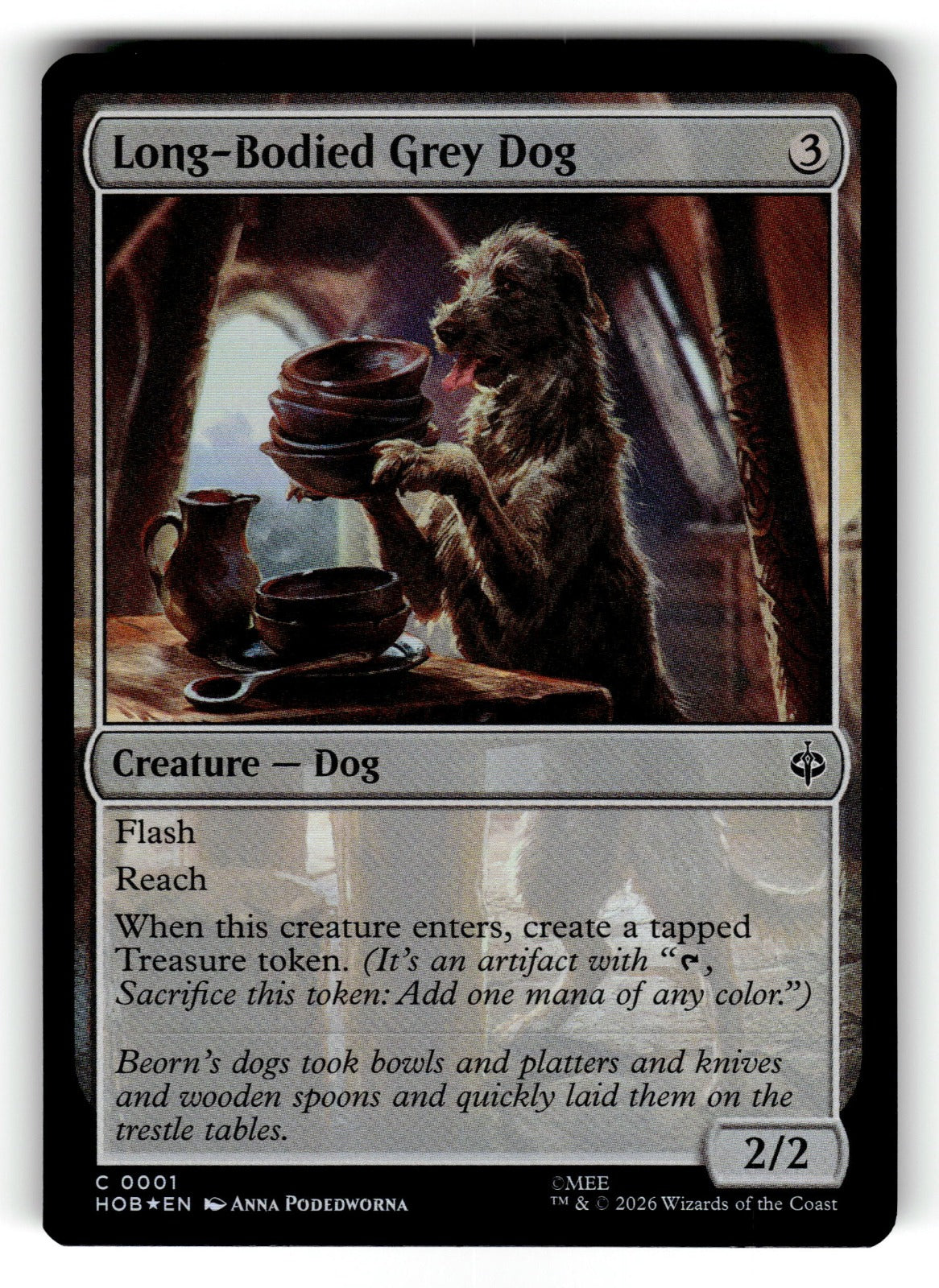 Long-Bodied Grey Dog – 1 HOB: The Hobbit C Foil NM
