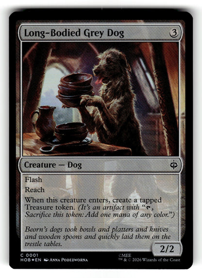 Long-Bodied Grey Dog – 1 HOB: The Hobbit C Foil NM
