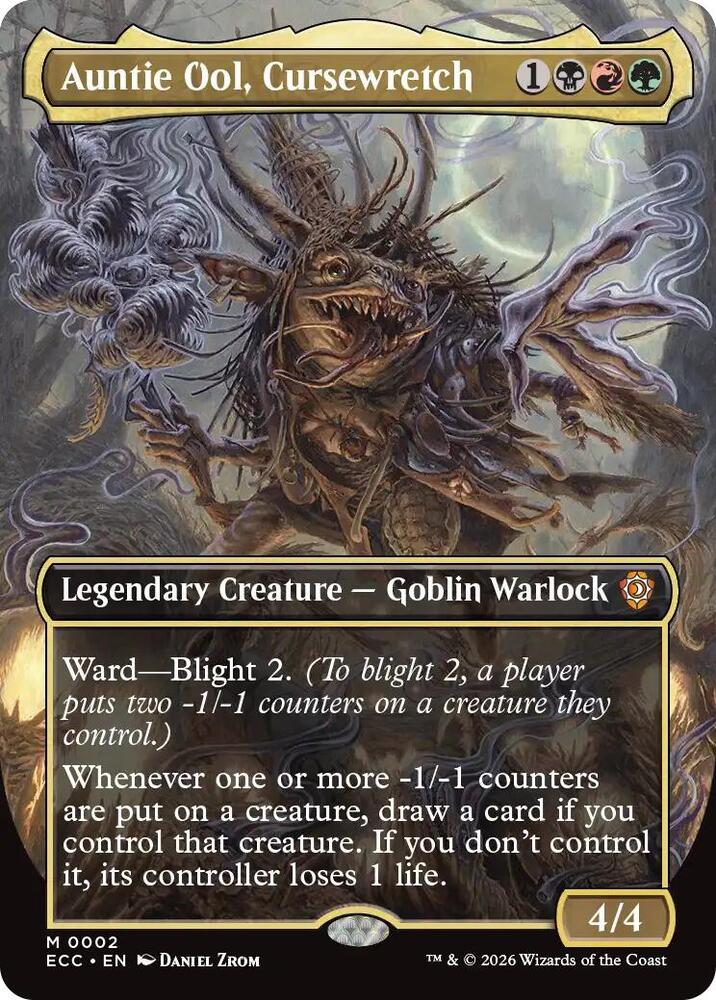 Auntie Ool, Cursewretch (Borderless) – 2 ECC: Commander: Lorwyn Eclipsed M Foil NM