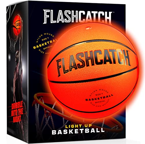 FlashCatch Light up Basketball - Glow in the Dark - Sports Gear Accessories Gifts for Boys 8-15+ Year Old - Kids Teens Gift Ideas - Cool Teen Boy Toy
