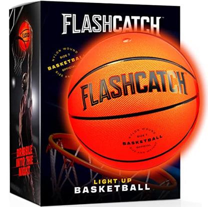 FlashCatch Light up Basketball - Glow in the Dark - Sports Gear Accessories Gifts for Boys 8-15+ Year Old - Kids Teens Gift Ideas - Cool Teen Boy Toy