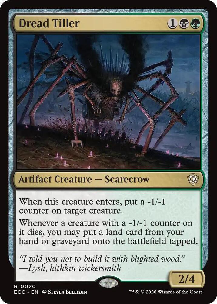 Dread Tiller – 20 ECC: Commander: Lorwyn Eclipsed R NM