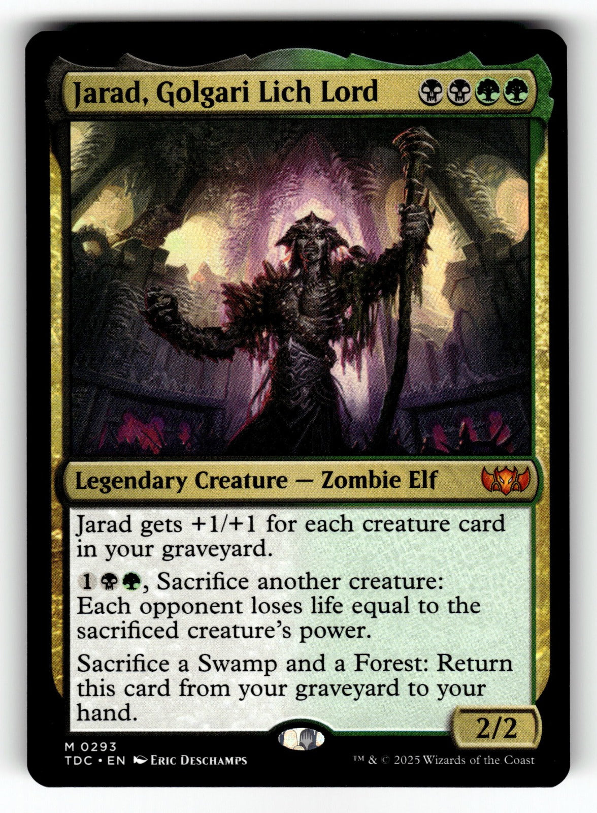 Jarad, Golgari Lich Lord – 293 TDC: Commander: Tarkir: Dragonstorm M NM