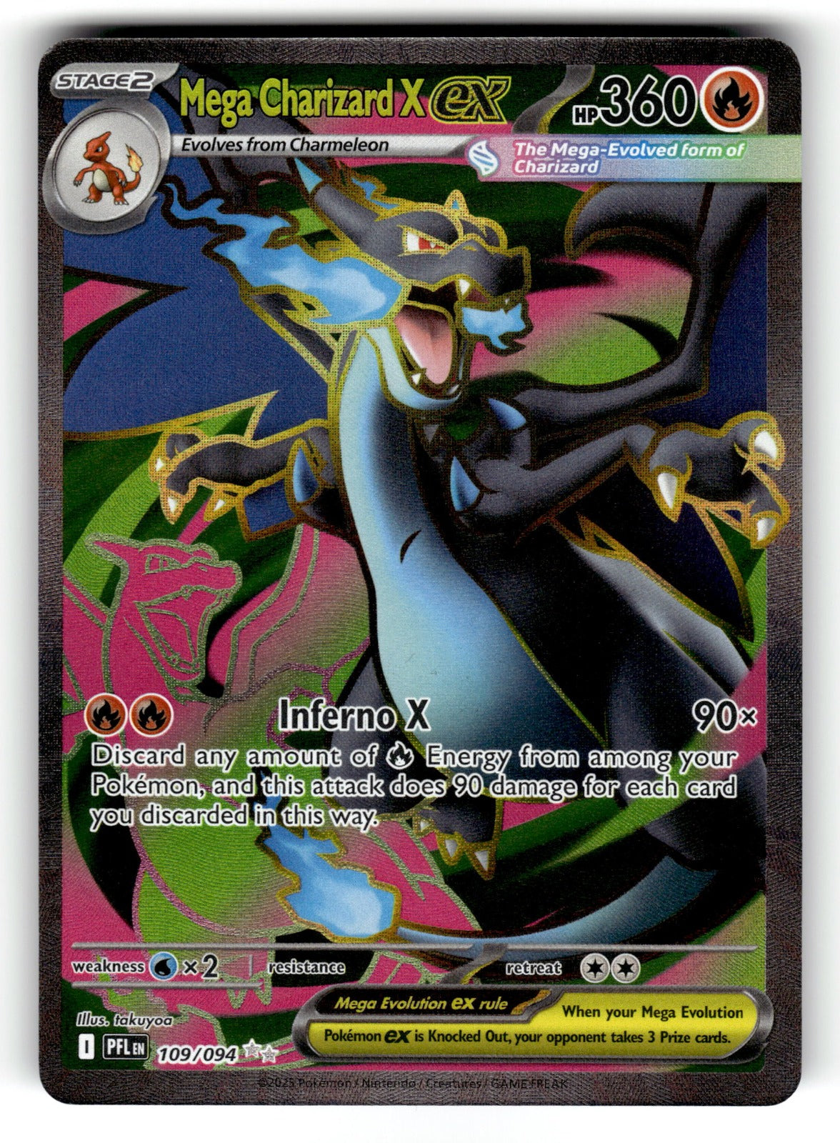 Mega Charizard X ex – 109/094 PFL: ME02: Phantasmal Flames Ultra Rare HoloNM