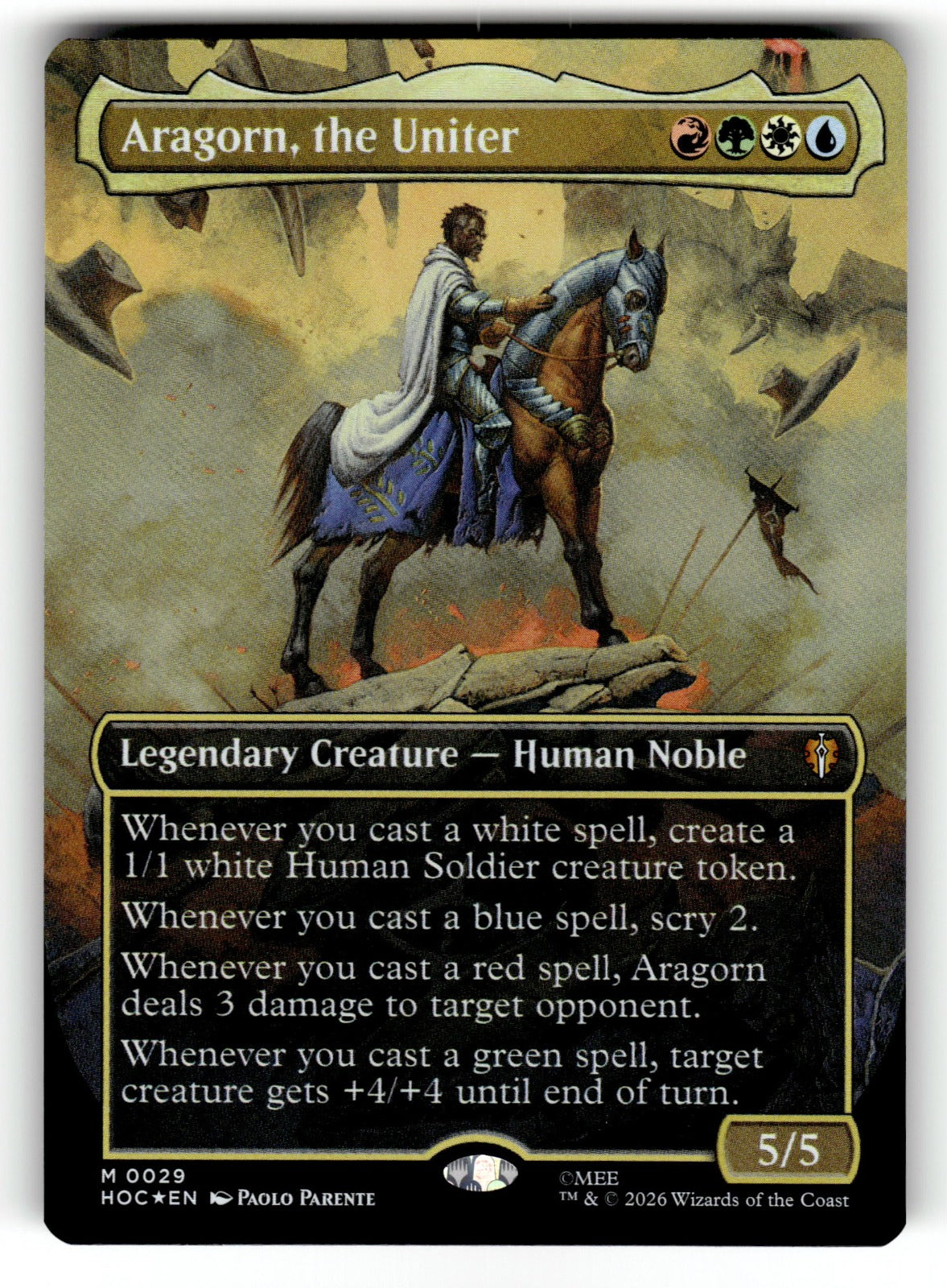 Aragorn, the Uniter (Borderless) – 29 HOC: The Hobbit: Eternal-Legal M Foil NM