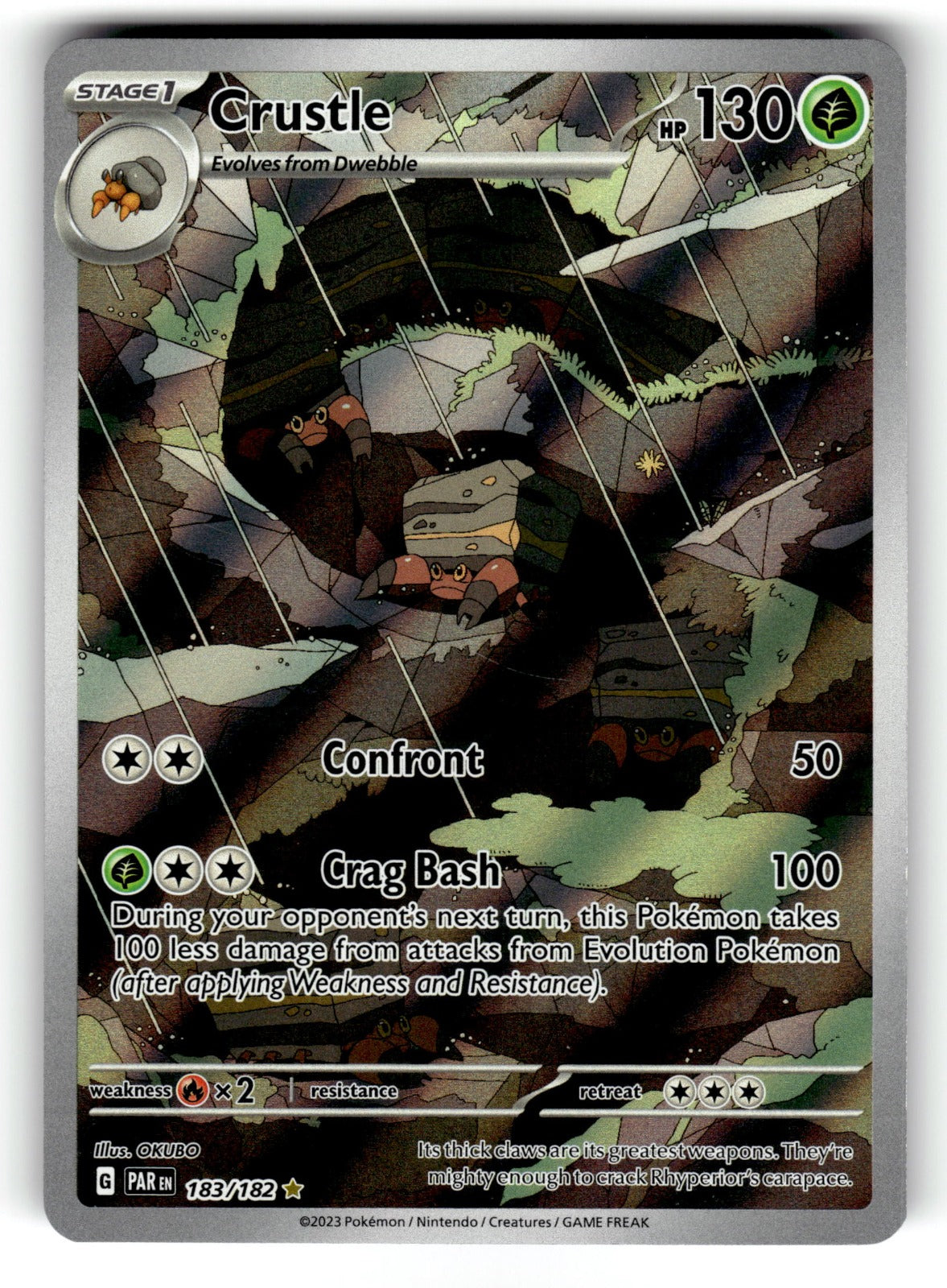 Crustle – 183/182 PAR: SV04: Paradox Rift Illustration Rare Holo NM