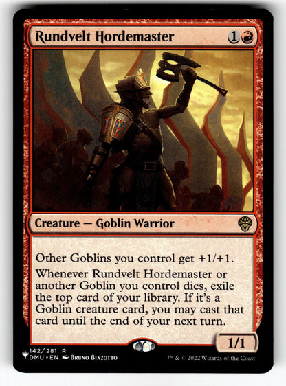 Rundvelt Hordemaster – 142 LIST: The List Reprints R NM