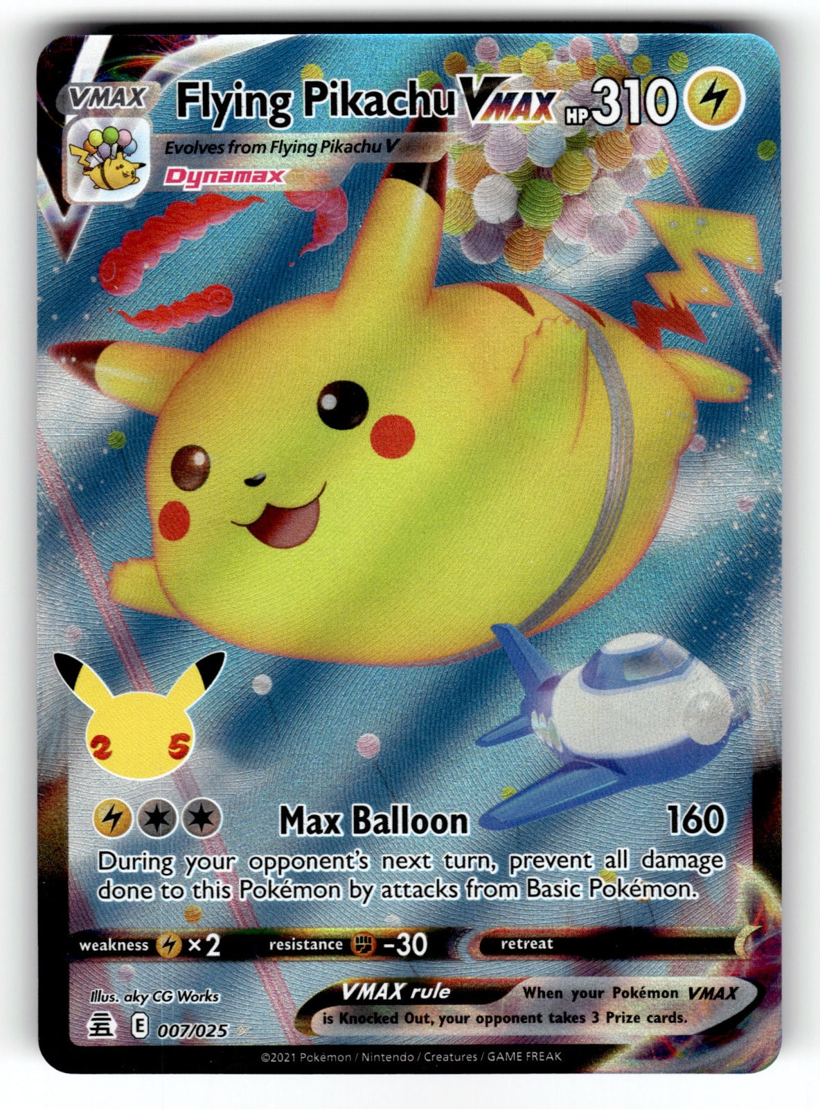 Flying Pikachu VMAX – 007/025 CLB: Celebrations Ultra Rare Holo LP