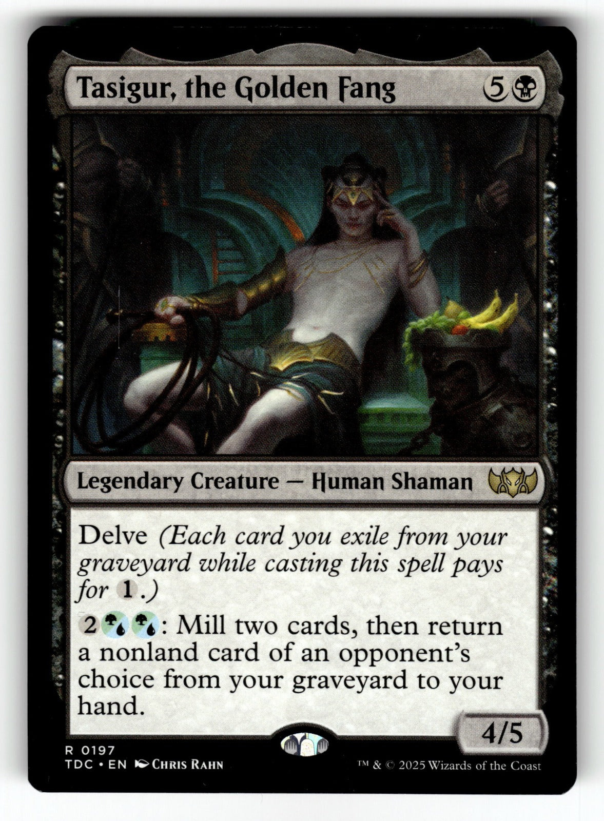 Tasigur, the Golden Fang – 197 TDC: Commander: Tarkir: Dragonstorm R NM