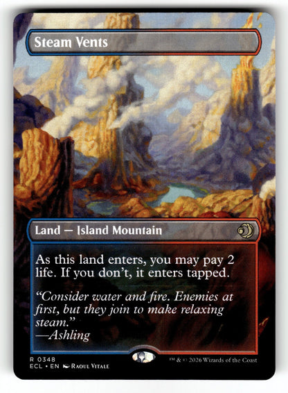 Steam Vents (Borderless) – 348 ECL: Lorwyn Eclipsed R NM
