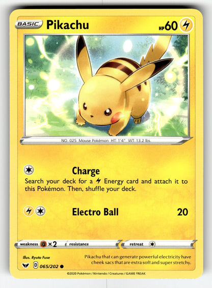 Pikachu – 065/202 SWSH01: SWSH01: Sword & Shield Base Set Common NM