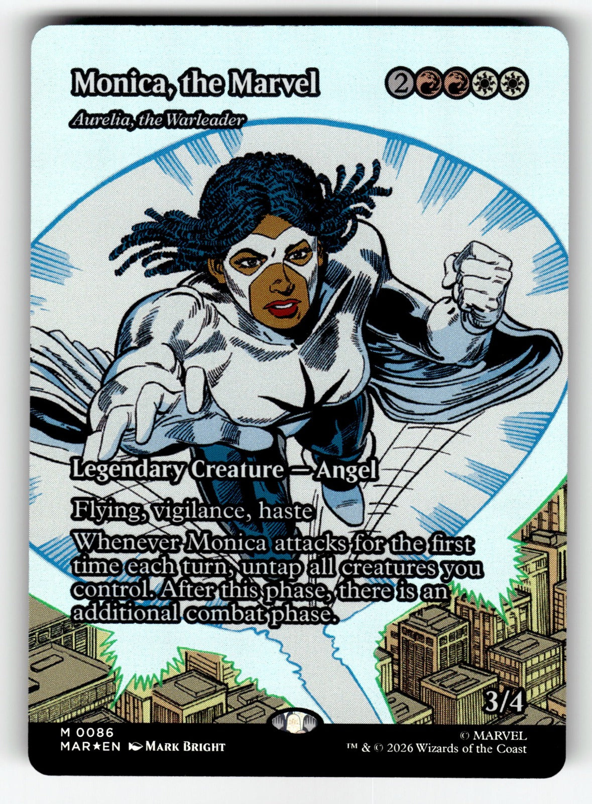 Monica, the Marvel - Aurelia, the Warleader (Borderless) – 86 MAR: Marvel Universe Eternal-Legal M Foil NM