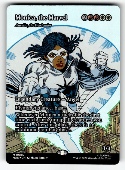 Monica, the Marvel - Aurelia, the Warleader (Borderless) – 86 MAR: Marvel Universe Eternal-Legal M Foil NM