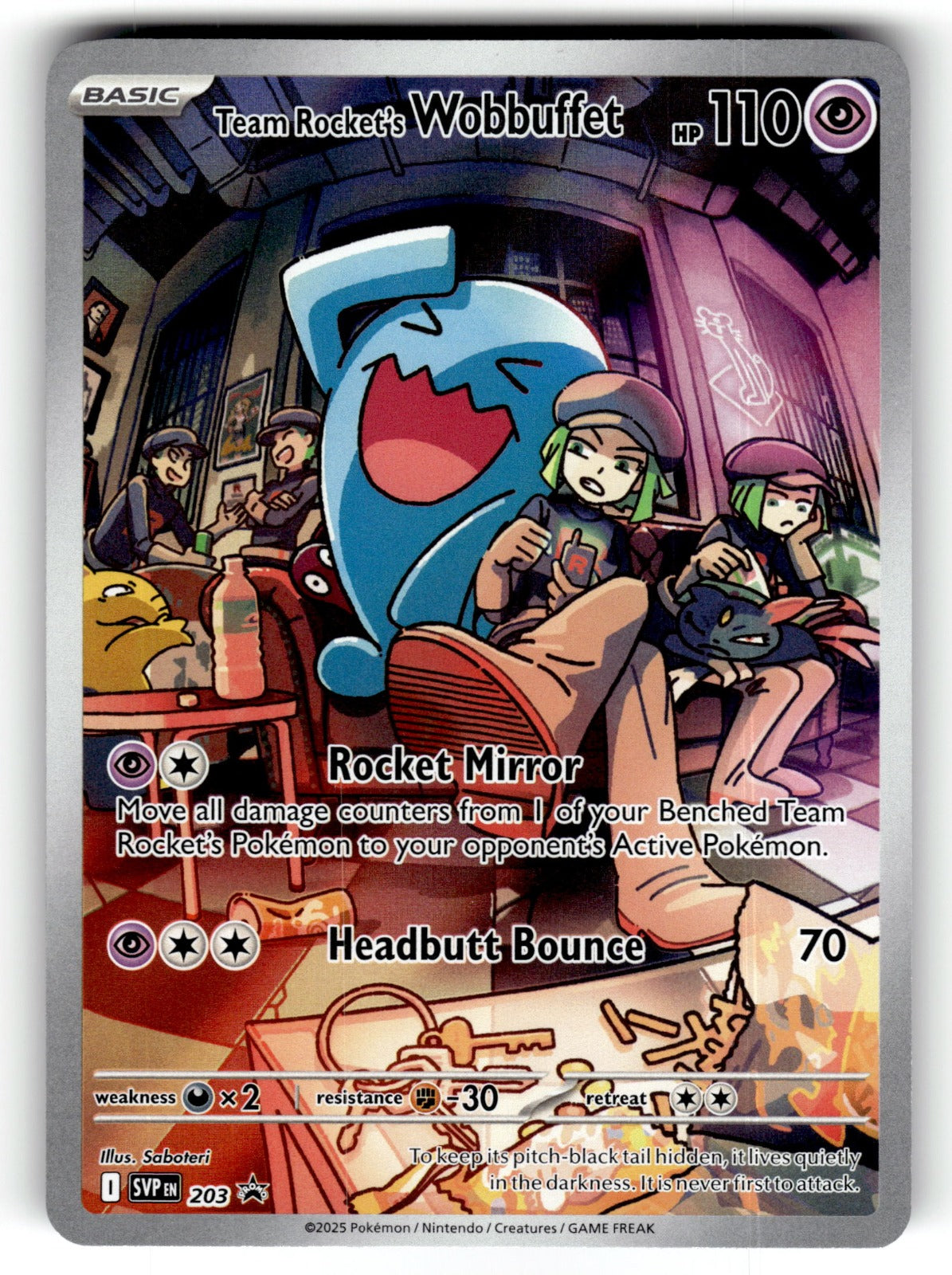 Team Rocket's Wobbuffet – 203 SVP: SV: Scarlet & Violet Promo Cards Promo Holo NM