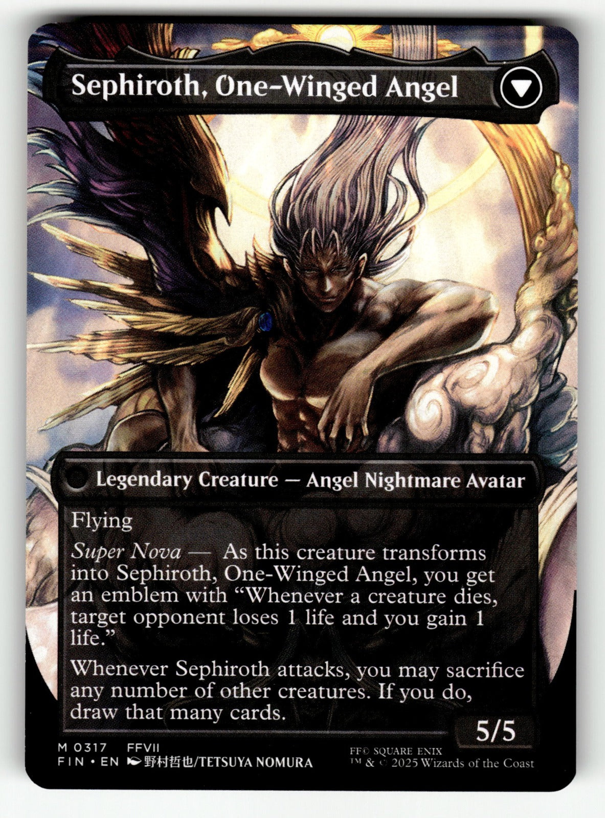 Sephiroth, Fabled SOLDIER () (Borderless) – 317 FIN: FINAL FANTASY M NM (Back)