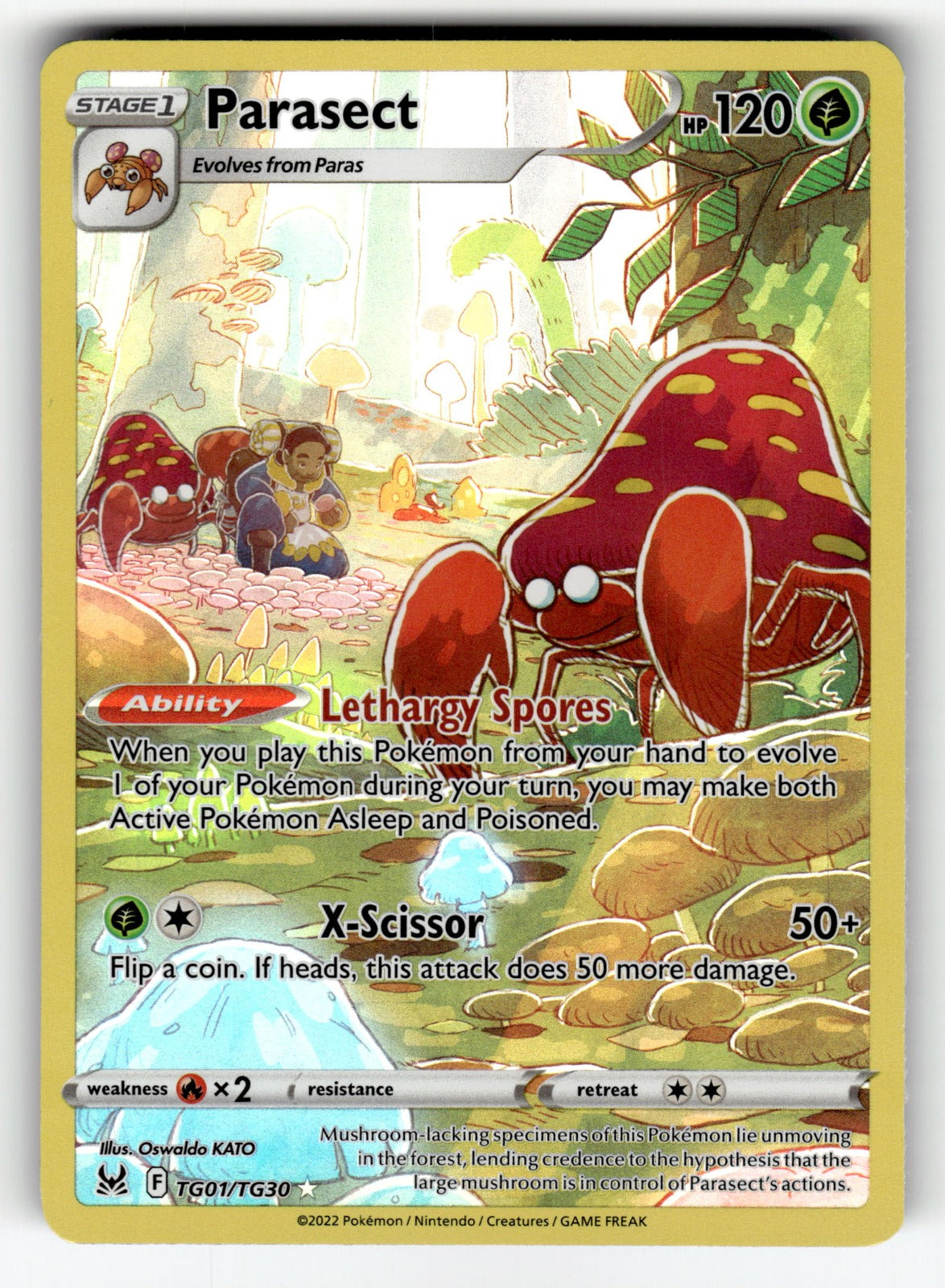 Parasect – TG01/TG30 SWSH11: TG: SWSH11: Lost Origin Trainer Gallery Ultra Rare Holo LP