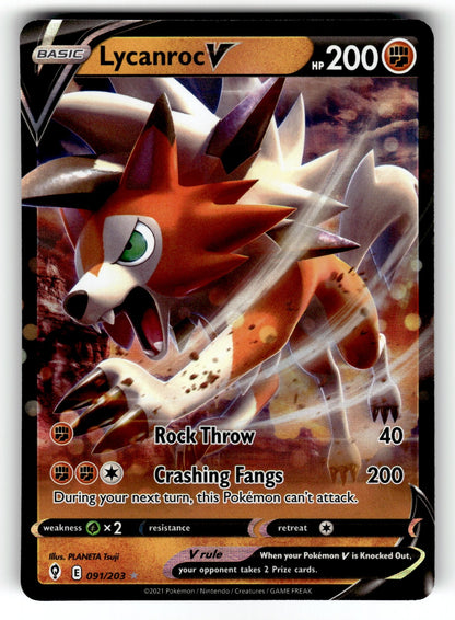 Lycanroc V – 091/203 SWSH07: SWSH07: Evolving Skies Ultra Rare Holo NM