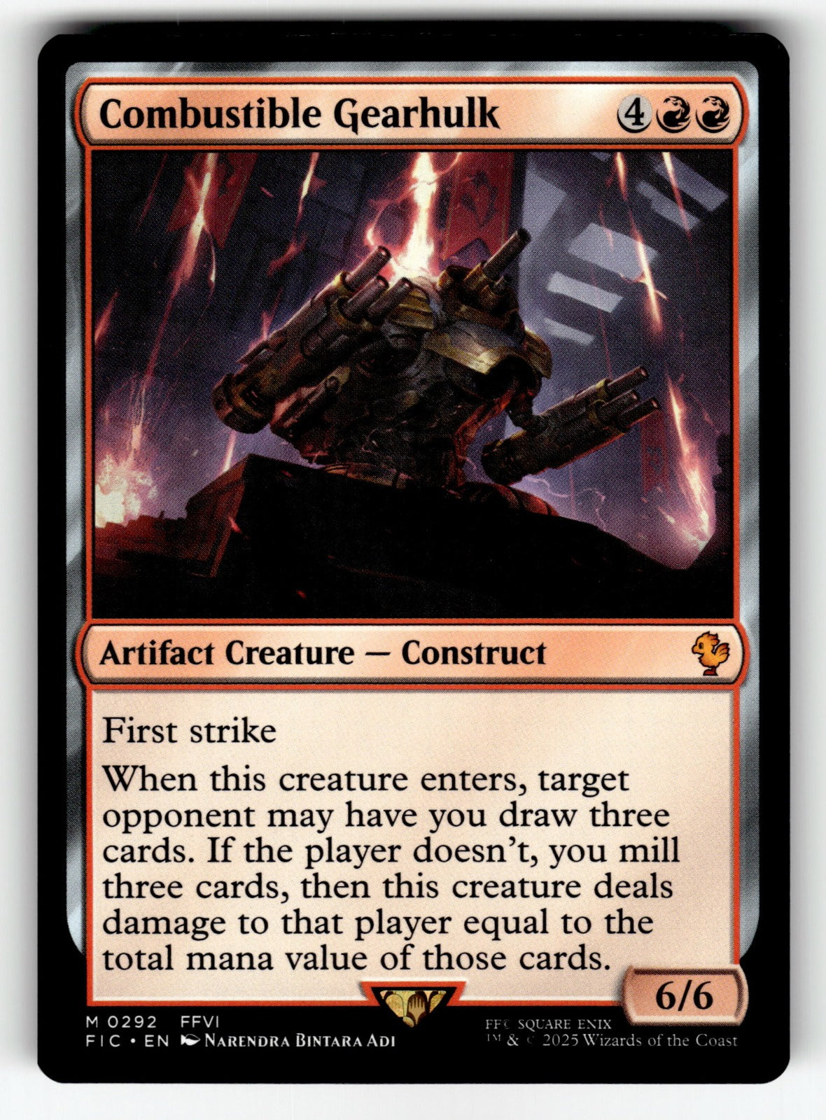 Combustible Gearhulk – 292 FIC: Commander: FINAL FANTASY M LP