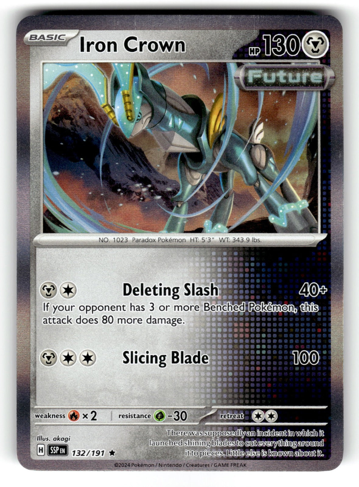 Iron Crown – 132/191 SSP: SV08: Surging Sparks Rare Holo NM