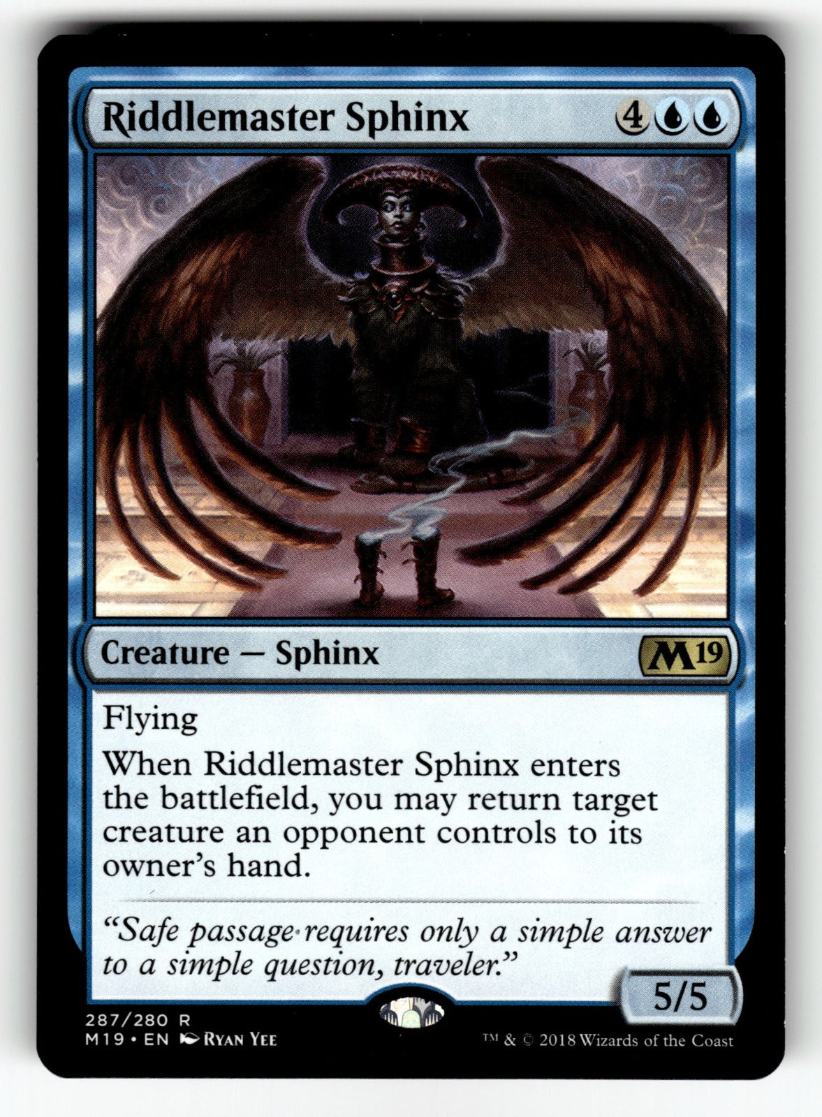 Riddlemaster Sphinx – 287 M19: Core Set 2019 R NM