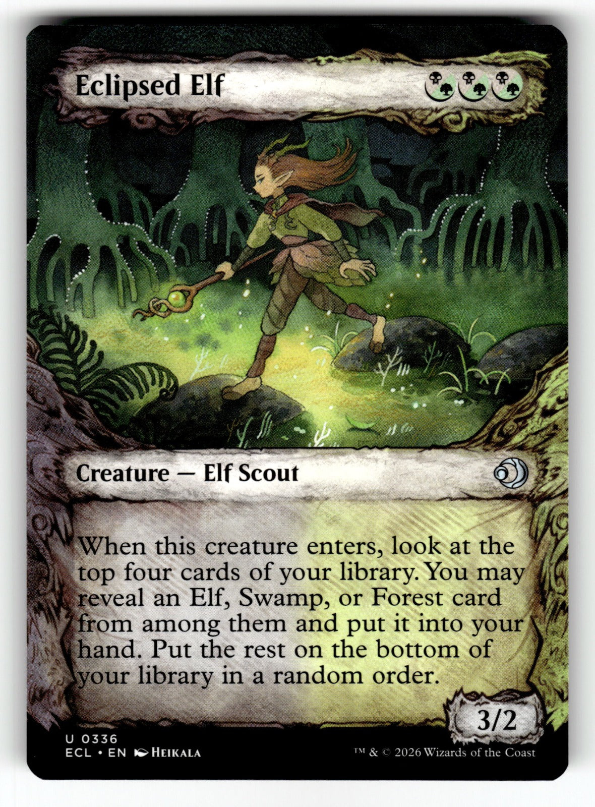 Eclipsed Elf (Showcase) – 336 ECL: Lorwyn Eclipsed U NM
