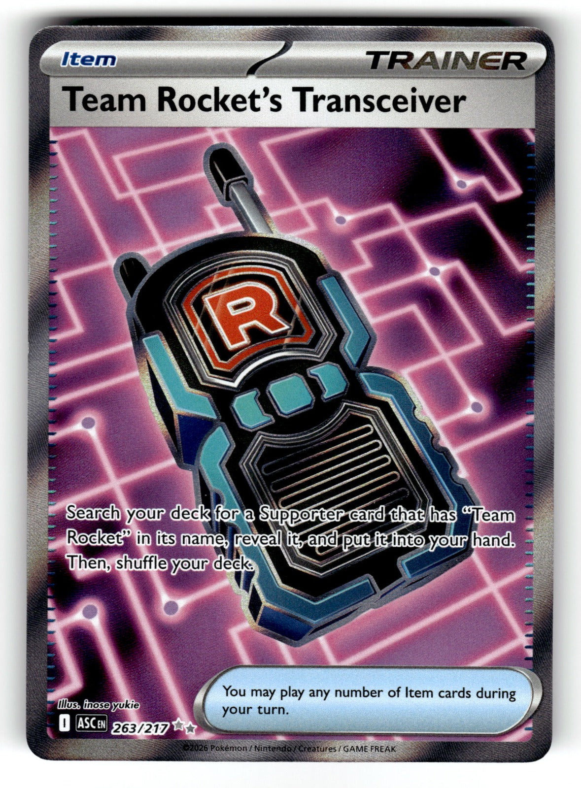Team Rocket's Transceiver – 263/217 ASC: ME: Ascended Heroes Ultra Rare HoloNM